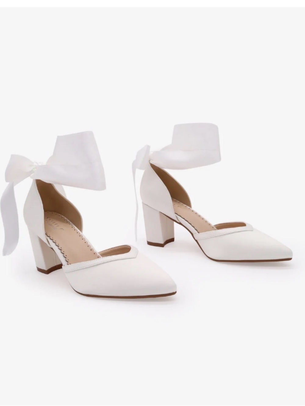 Ankle Wrap Tie Wedding Block Heels Kailee P size 6 brand new